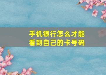 手机银行怎么才能看到自己的卡号码