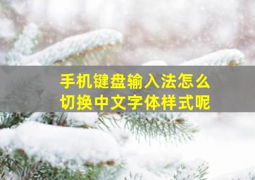 手机键盘输入法怎么切换中文字体样式呢