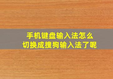 手机键盘输入法怎么切换成搜狗输入法了呢