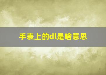 手表上的dl是啥意思