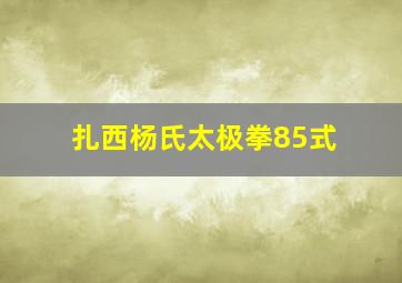 扎西杨氏太极拳85式