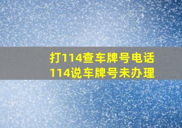 打114查车牌号电话114说车牌号未办理