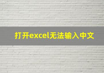 打开excel无法输入中文