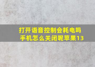 打开语音控制会耗电吗手机怎么关闭呢苹果13