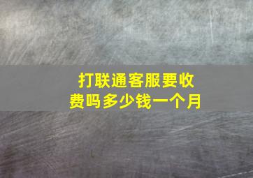 打联通客服要收费吗多少钱一个月