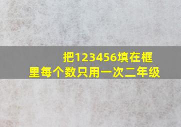 把123456填在框里每个数只用一次二年级