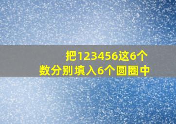 把123456这6个数分别填入6个圆圈中