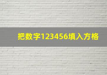 把数字123456填入方格