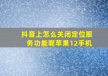 抖音上怎么关闭定位服务功能呢苹果12手机