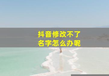 抖音修改不了名字怎么办呢