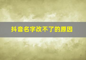 抖音名字改不了的原因