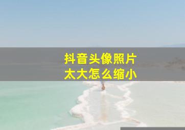 抖音头像照片太大怎么缩小