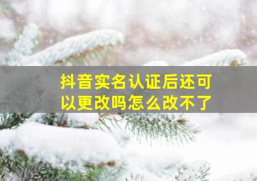 抖音实名认证后还可以更改吗怎么改不了