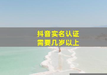 抖音实名认证需要几岁以上