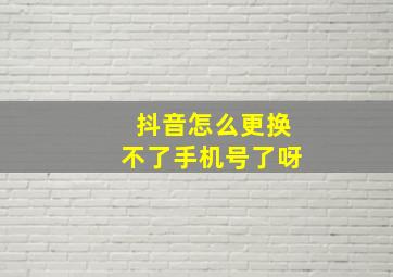 抖音怎么更换不了手机号了呀