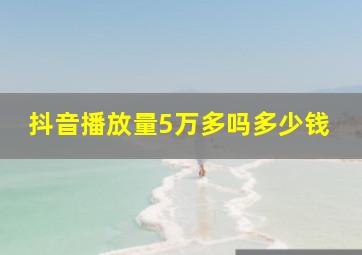 抖音播放量5万多吗多少钱