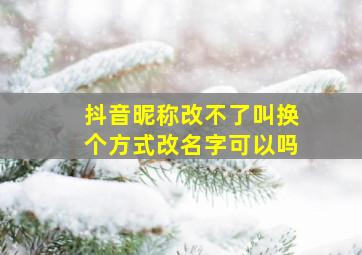 抖音昵称改不了叫换个方式改名字可以吗