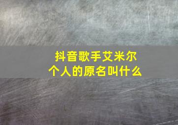 抖音歌手艾米尔个人的原名叫什么