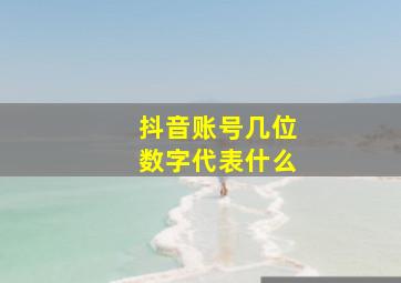 抖音账号几位数字代表什么