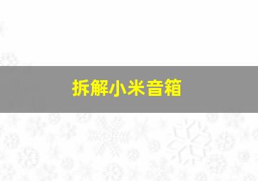 拆解小米音箱