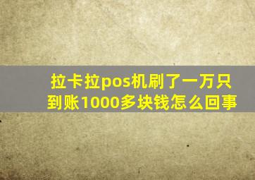 拉卡拉pos机刷了一万只到账1000多块钱怎么回事