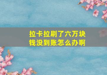 拉卡拉刷了六万块钱没到账怎么办啊