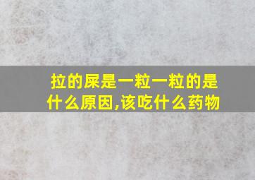 拉的屎是一粒一粒的是什么原因,该吃什么药物