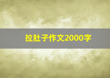 拉肚子作文2000字