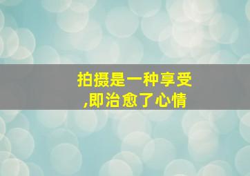 拍摄是一种享受,即治愈了心情