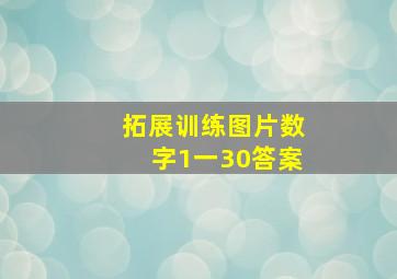 拓展训练图片数字1一30答案