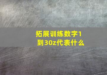 拓展训练数字1到30z代表什么