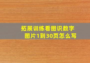 拓展训练看图识数字图片1到30页怎么写