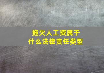 拖欠人工资属于什么法律责任类型