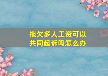 拖欠多人工资可以共同起诉吗怎么办