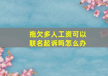 拖欠多人工资可以联名起诉吗怎么办