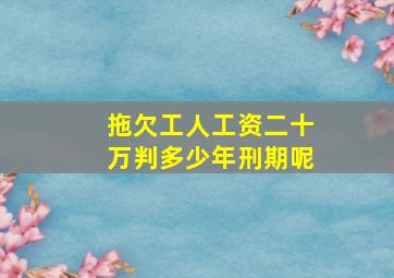 拖欠工人工资二十万判多少年刑期呢