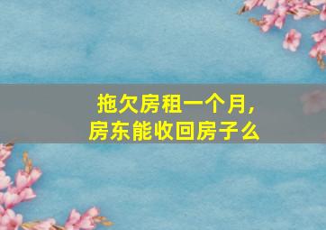 拖欠房租一个月,房东能收回房子么