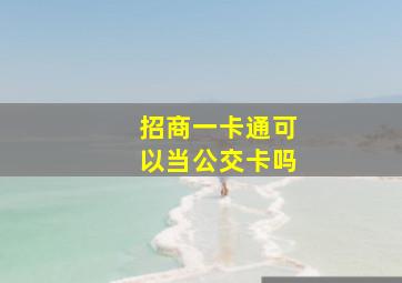 招商一卡通可以当公交卡吗