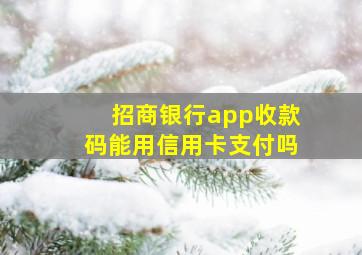 招商银行app收款码能用信用卡支付吗