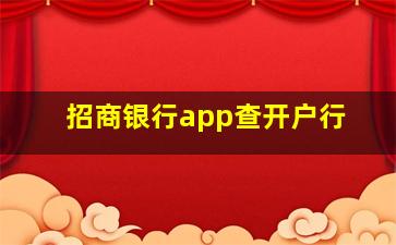 招商银行app查开户行