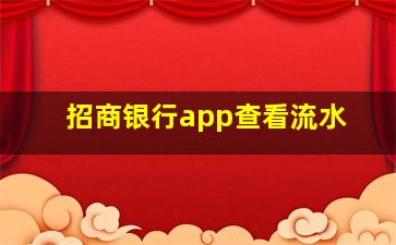 招商银行app查看流水