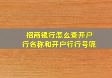 招商银行怎么查开户行名称和开户行行号呢