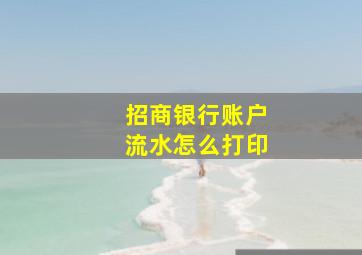 招商银行账户流水怎么打印