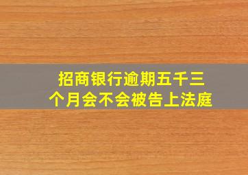 招商银行逾期五千三个月会不会被告上法庭