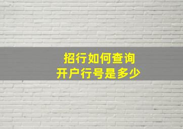 招行如何查询开户行号是多少