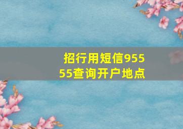 招行用短信95555查询开户地点