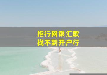 招行网银汇款找不到开户行