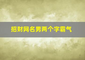 招财网名男两个字霸气