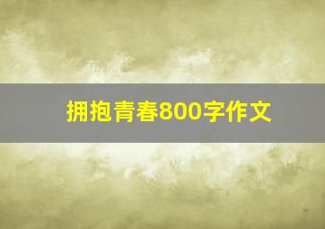 拥抱青春800字作文