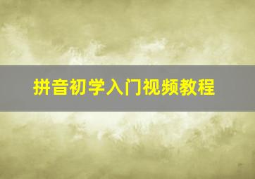 拼音初学入门视频教程